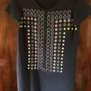 DVF silk dress with button beading detail